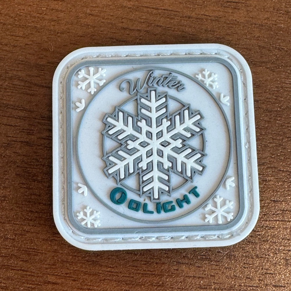 Olight Winter Snowflake PVC Morale Patch Hook and Loop EDC Accessory blue White